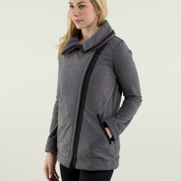 Lululemon Moto Jacket Ambient Gray Black - Picture 12 of 14